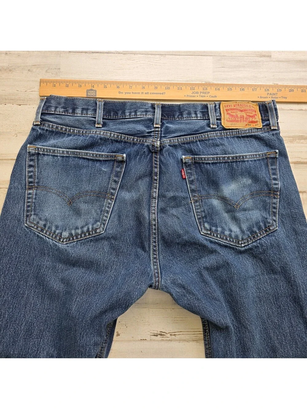 Levi's Jeans 505 Straight Leg 38x32 Men's Work Used Broken in Comfortable